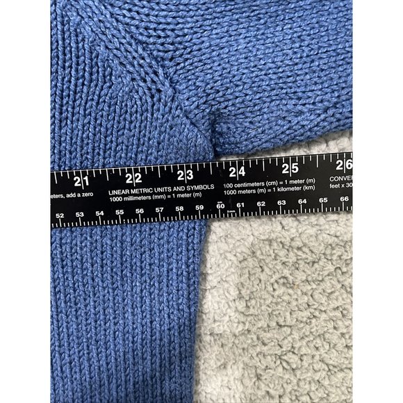 VTG Polo Ralph Lauren French-Rib Half-Zip Pullover Sweater Blue Sz Mens Lg - Picture 8 of 9